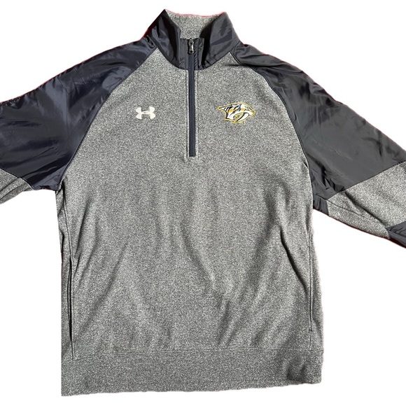 UNDER ARMOUR / NASHVILLE PREDATORS / NHL GRAY AND NAVY BLUE QUARTER ZIP SIZE M - Picture 5 of 9